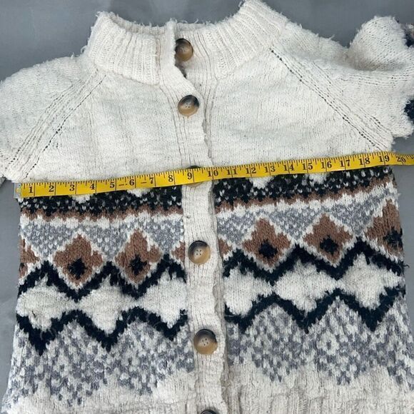 Vanessa Bruno Cardigan Womens Small Fair Isle Cottagecore Eclectic Grandpa Cozy - Picture 9 of 14